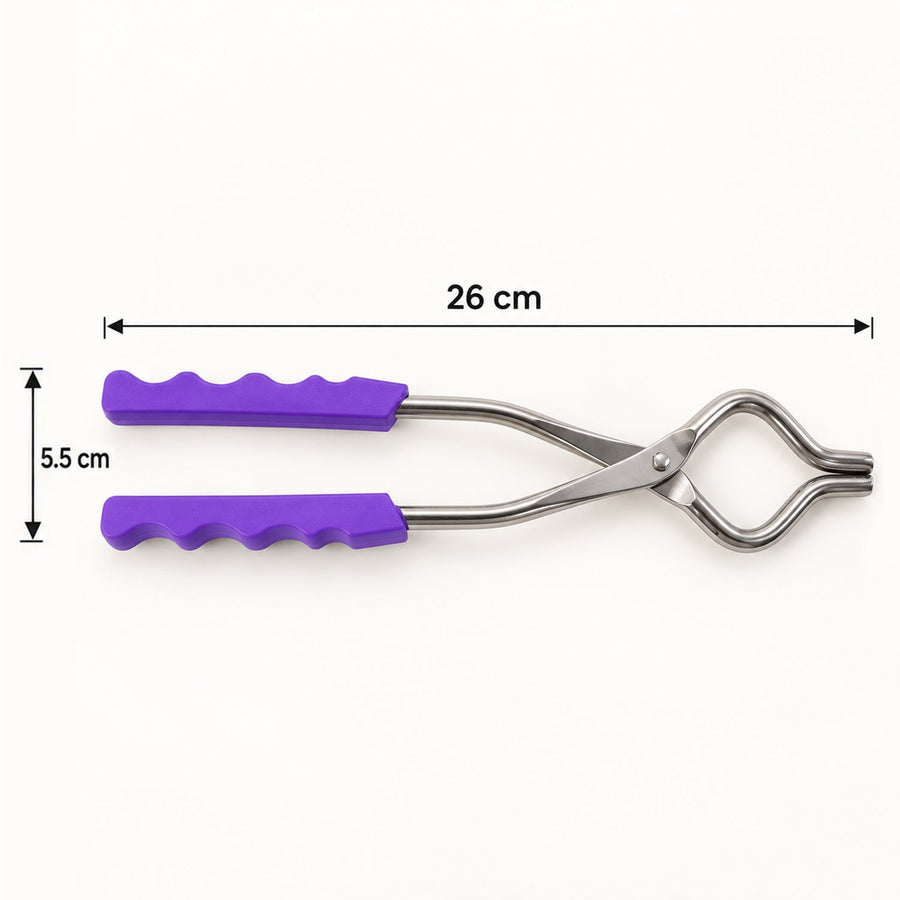 Stainless Steel Sansi Pakkad With Plastic Grip For Kitchen Tasks (1 Pc 26 Cm)