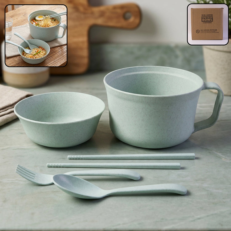 Wheat Straw Dinnerware Set Eco-friendly Durable Kitchen Essentials