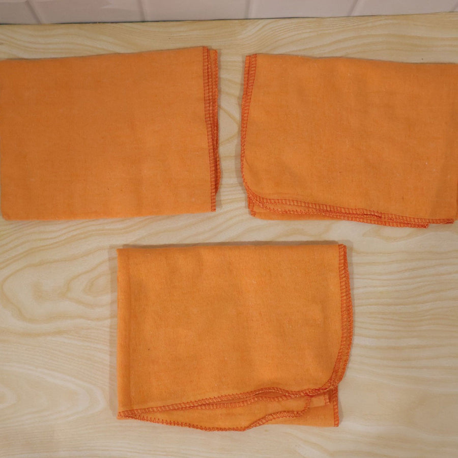 Orange Cotton Multipurpose Duster Cloth For Car And Home (3 Pc 46 X 73 Cm)
