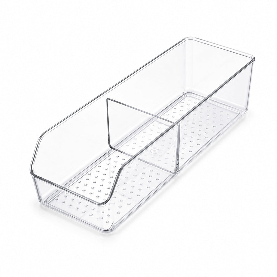 Clear Plastic Storage Organizer Box With Dividers For Kitchen