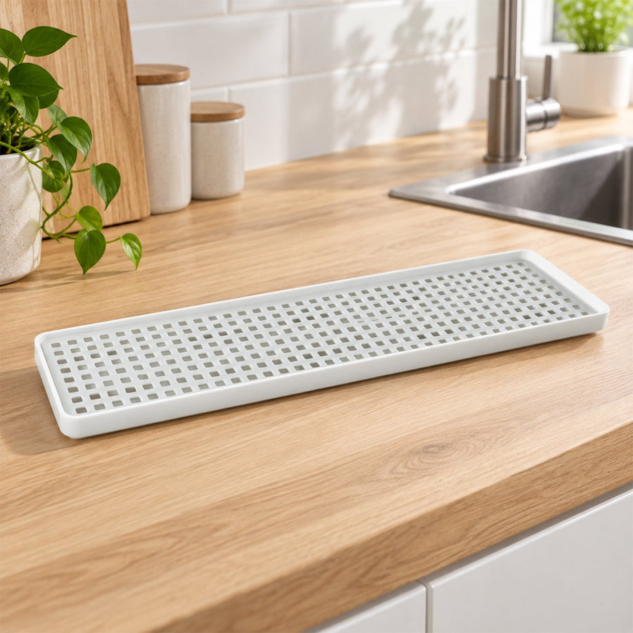 Removable Plastic Drain Rack Tray For Kitchen Sink And Bathroom Counter
