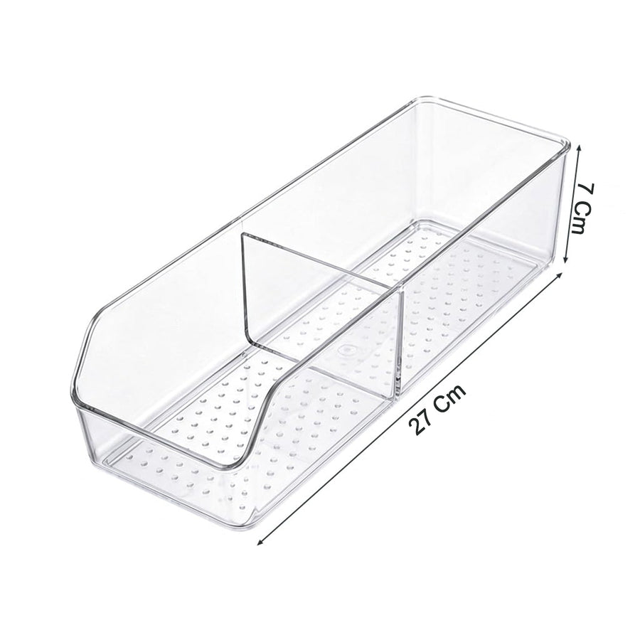 Clear Plastic Storage Organizer Box With Dividers For Kitchen