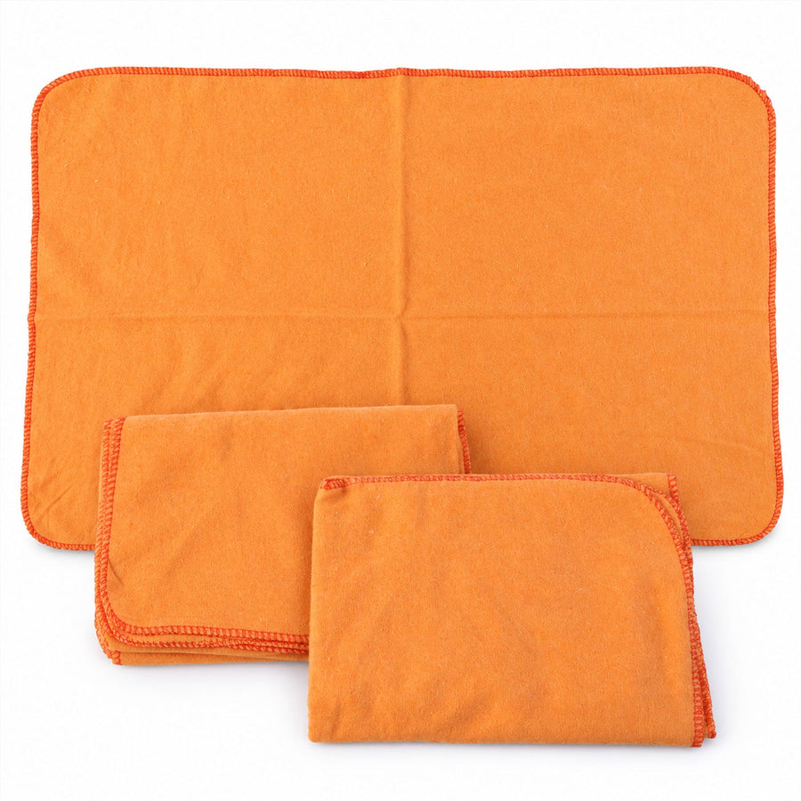 Orange Cotton Multipurpose Duster Cloth For Car And Home (3 Pc 46 X 73 Cm)
