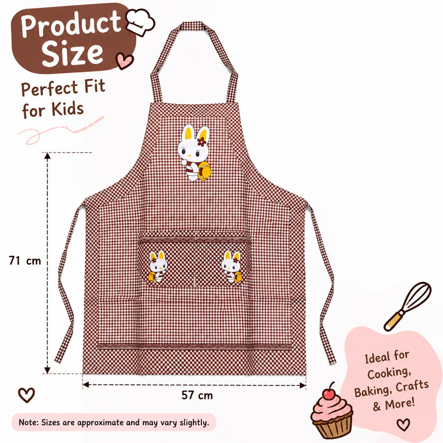Kids Cartoon Kitchen Cooking Apron With Front Pockets (1 Pc 71 X 57 Cm)
