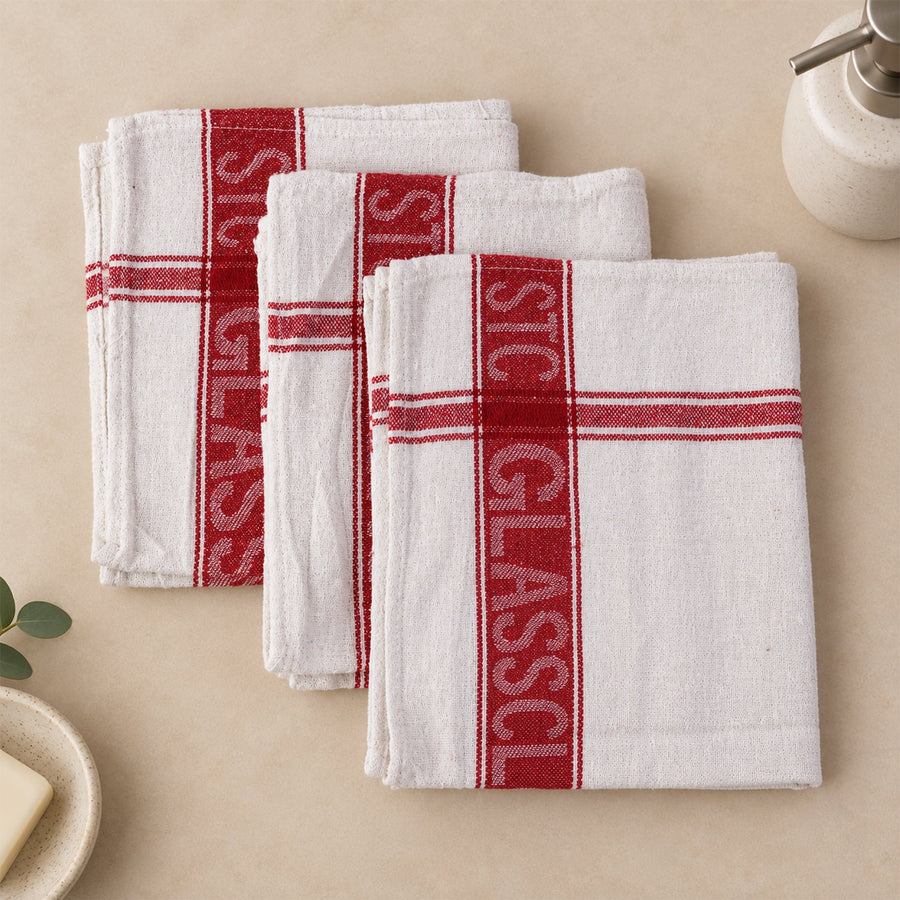 Soft Absorbent Cotton Hand Towel Set For Kitchen Bathroom (3 Pc 50 X 50 Cm)